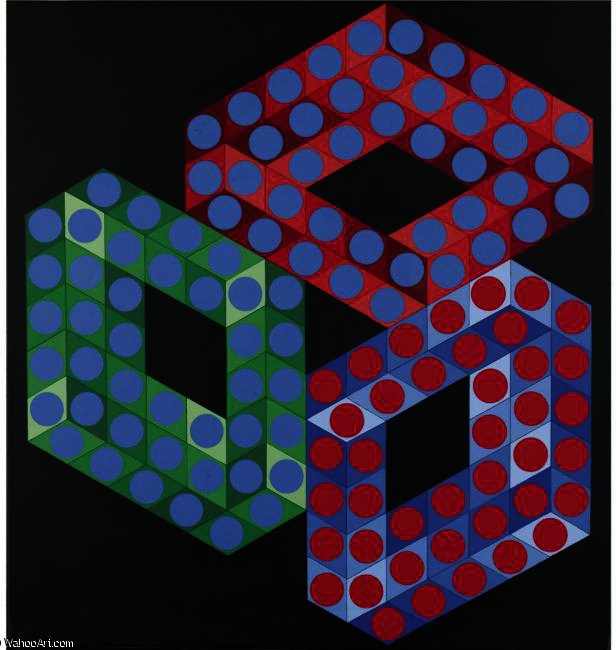 Wikioo.org - The Encyclopedia of Fine Arts - Painting, Artwork by Victor Vasarely - OSLOP-X-2