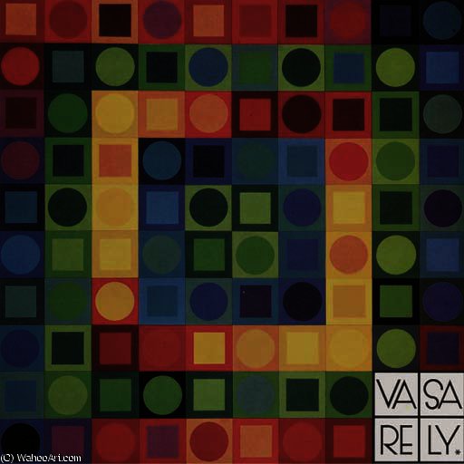 Wikioo.org - The Encyclopedia of Fine Arts - Painting, Artwork by Victor Vasarely - Planetary Folklore Participations No. 1
