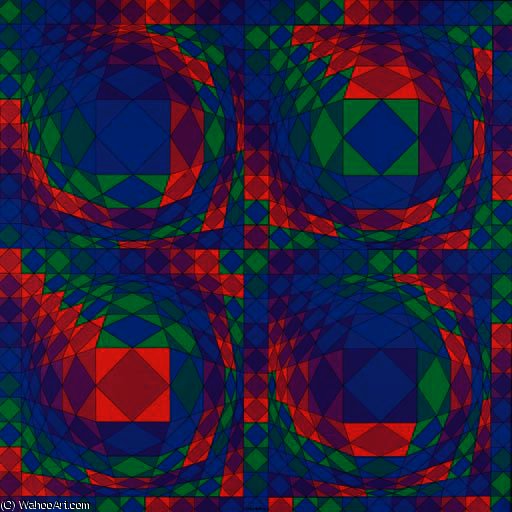 WikiOO.org - Енциклопедия за изящни изкуства - Живопис, Произведения на изкуството Victor Vasarely - Quadrature ''X''