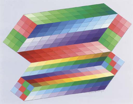 Wikioo.org - The Encyclopedia of Fine Arts - Painting, Artwork by Victor Vasarely - Torony-cis