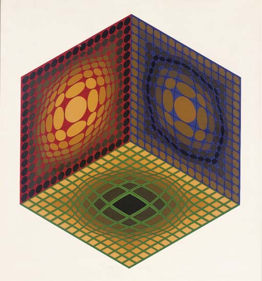 Wikioo.org - The Encyclopedia of Fine Arts - Painting, Artwork by Victor Vasarely - Tri-Boss II