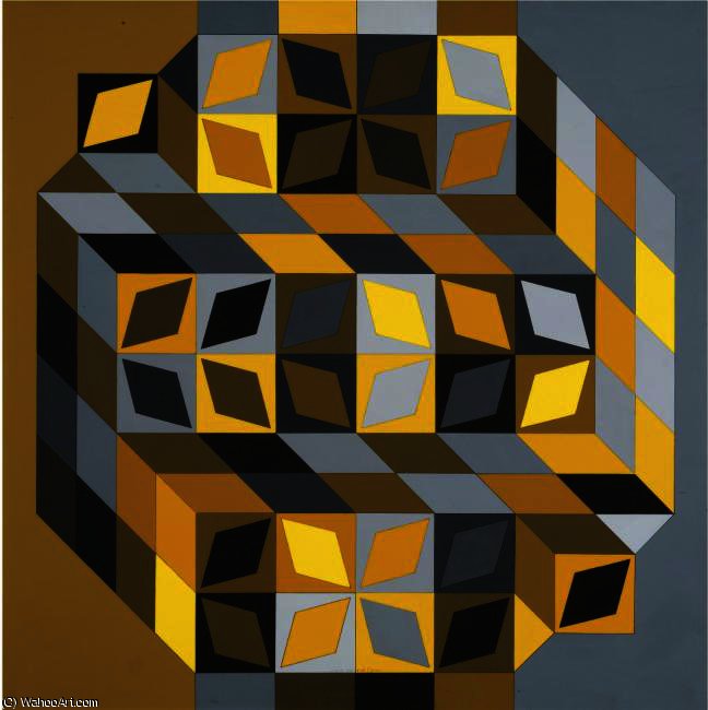Wikioo.org - The Encyclopedia of Fine Arts - Painting, Artwork by Victor Vasarely - Tridim-Cristal-W