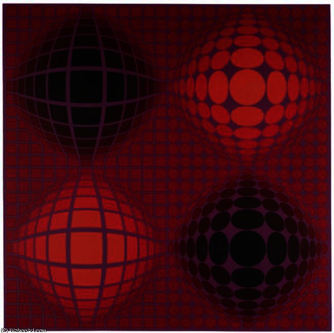 Wikioo.org - The Encyclopedia of Fine Arts - Painting, Artwork by Victor Vasarely - VB - VB ROUGE