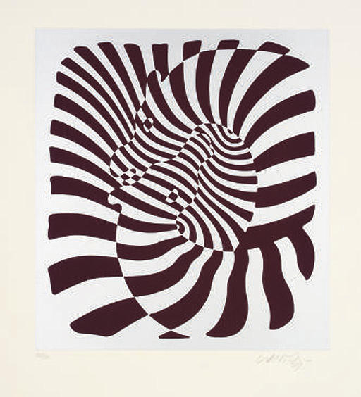 Wikioo.org - The Encyclopedia of Fine Arts - Painting, Artwork by Victor Vasarely - Zebras (silver)