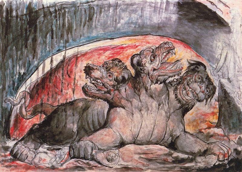 Wikioo.org - The Encyclopedia of Fine Arts - Painting, Artwork by William Blake - Cerberus