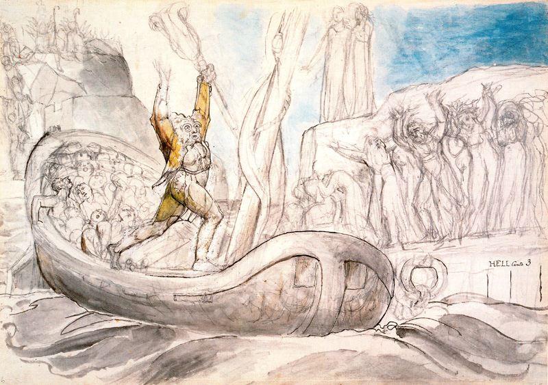 WikiOO.org - Encyclopedia of Fine Arts - Målning, konstverk William Blake - Charon and the damned souls