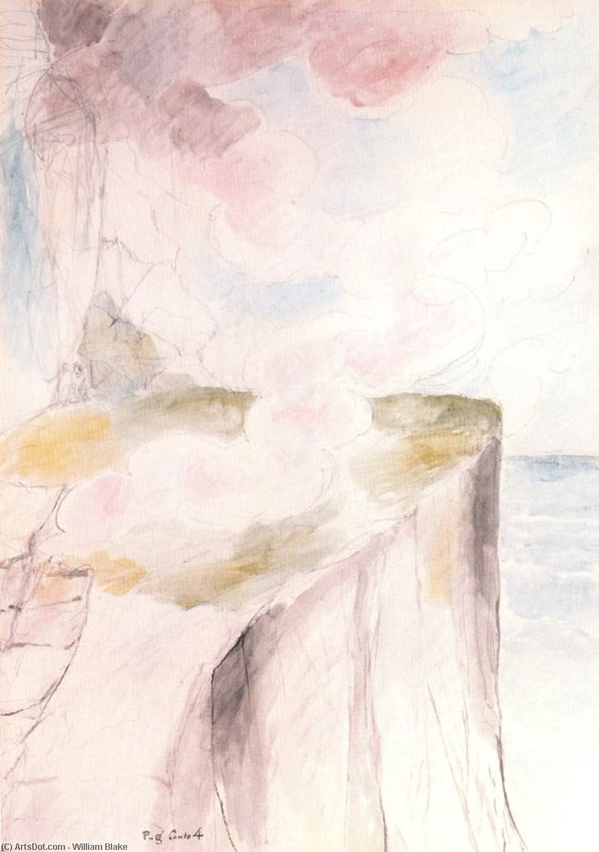 Wikoo.org - موسوعة الفنون الجميلة - اللوحة، العمل الفني William Blake - El reposo en el camino hacia el purgatorio