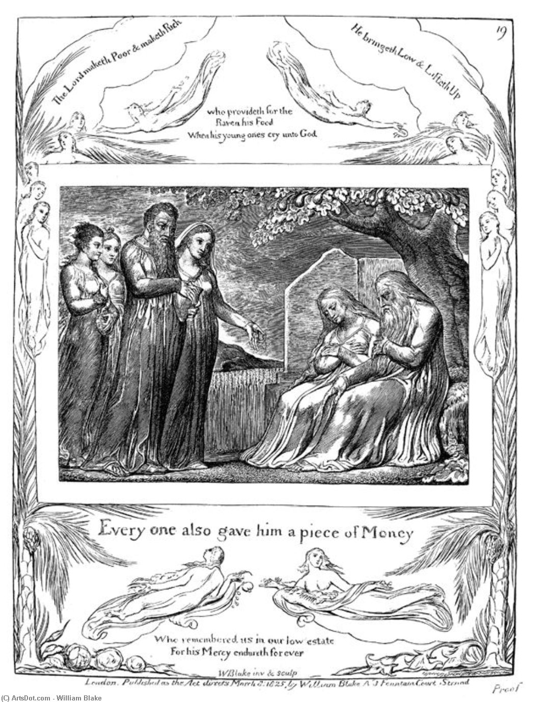 Wikioo.org - สารานุกรมวิจิตรศิลป์ - จิตรกรรม William Blake - Every man also gave him a piece of money 2