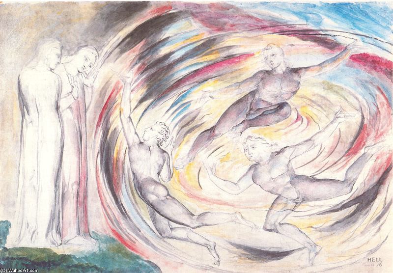 Wikioo.org - Bách khoa toàn thư về mỹ thuật - Vẽ tranh, Tác phẩm nghệ thuật William Blake - Jacopo Rusticucci and his colleagues