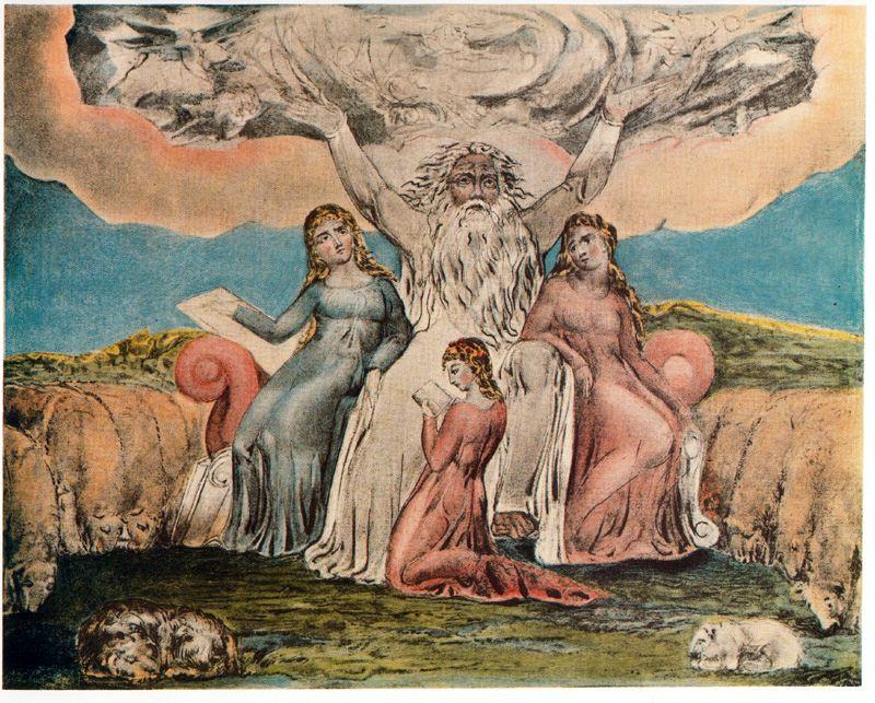 WikiOO.org - 百科事典 - 絵画、アートワーク William Blake - ジョブ と彼の 娘
