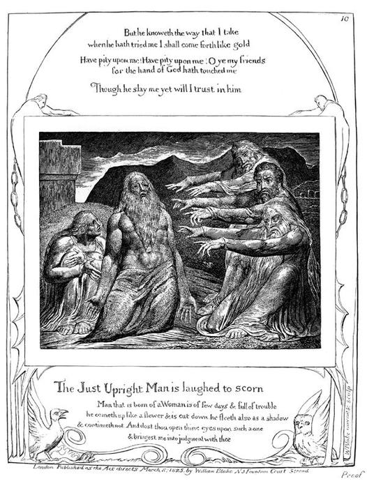 Wikioo.org - The Encyclopedia of Fine Arts - Painting, Artwork by William Blake - Job rebuked by his friends 1