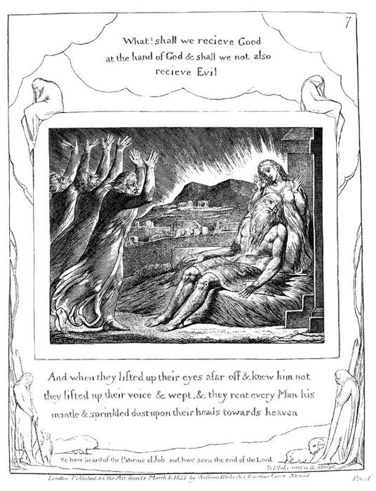 Wikioo.org – L'Encyclopédie des Beaux Arts - Peinture, Oeuvre de William Blake - Couettes de Job 1