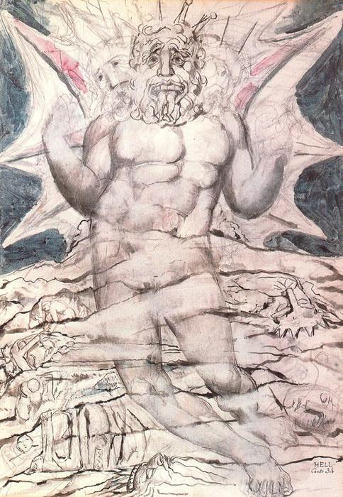 Wikioo.org – La Enciclopedia de las Bellas Artes - Pintura, Obras de arte de William Blake - Lucifer