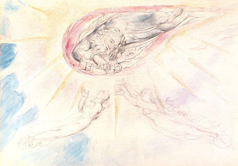 WikiOO.org - Encyclopedia of Fine Arts - Maľba, Artwork William Blake - San Pedro appears to Dante and Beatrice