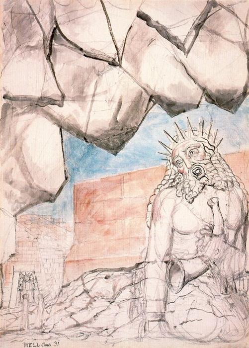 WikiOO.org - Encyclopedia of Fine Arts - Festés, Grafika William Blake - The giant Nimrod