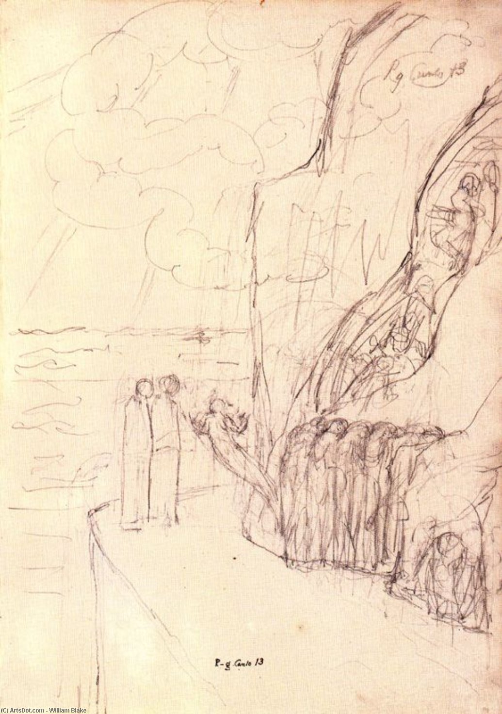 WikiOO.org - Enciklopedija likovnih umjetnosti - Slikarstvo, umjetnička djela William Blake - The souls of the envious