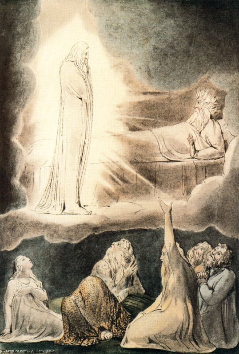 WikiOO.org - Encyclopedia of Fine Arts - Schilderen, Artwork William Blake - The vision of Eliphaz 1
