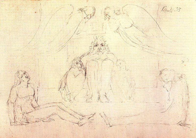 WikiOO.org - אנציקלופדיה לאמנויות יפות - ציור, יצירות אמנות William Blake - Ugolino y sus hijos en prisión