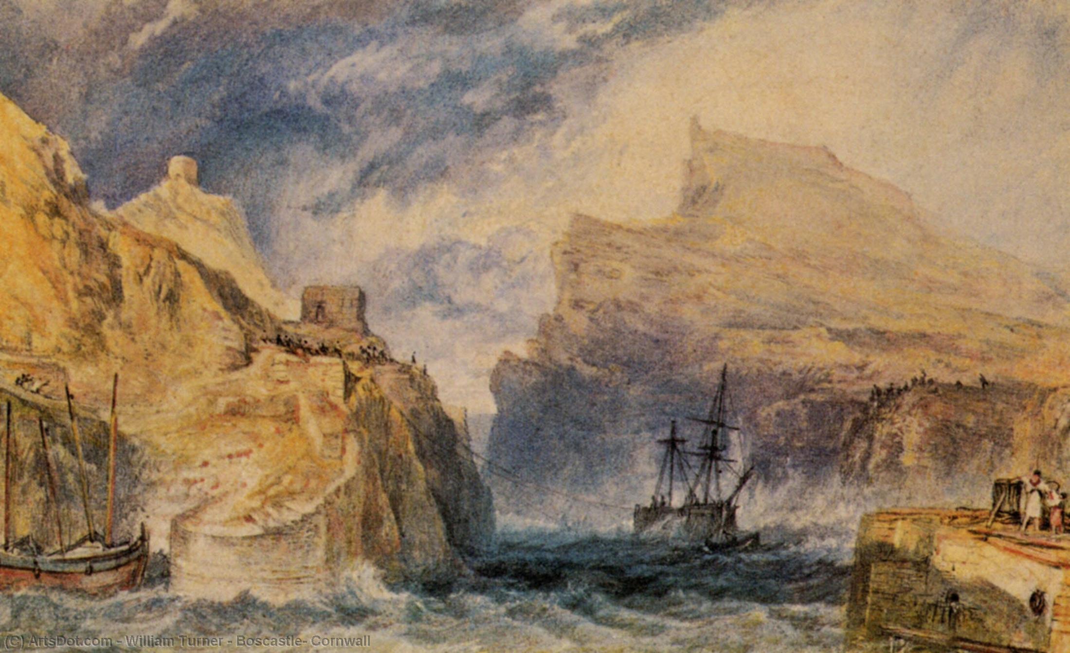 Wikioo.org - The Encyclopedia of Fine Arts - Painting, Artwork by William Turner - Boscastle, Cornwall