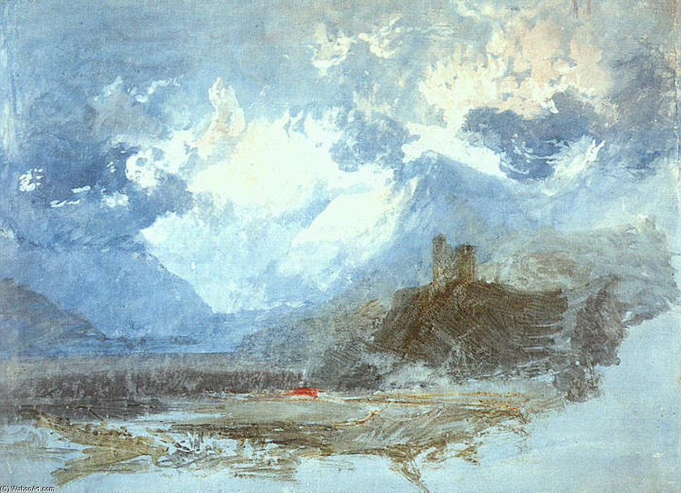 WikiOO.org – 美術百科全書 - 繪畫，作品 William Turner - Dolbadern 城堡