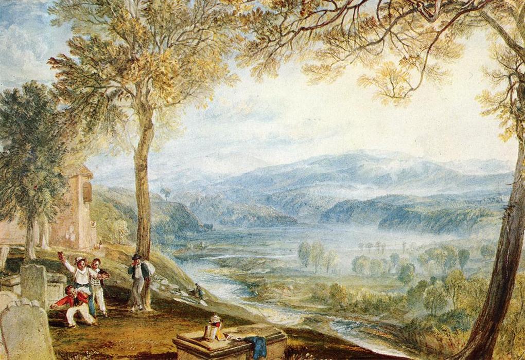 Wikioo.org - The Encyclopedia of Fine Arts - Painting, Artwork by William Turner - Kirby Londsale Churchyard