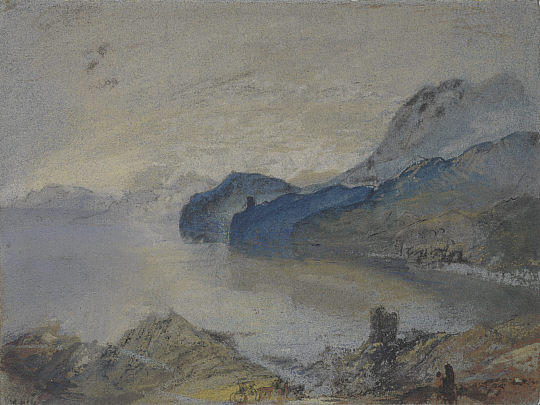 Wikioo.org - Encyklopedia Sztuk Pięknych - Malarstwo, Grafika William Turner - Lake Como looking towards Lecco