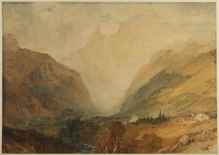 Wikioo.org - The Encyclopedia of Fine Arts - Painting, Artwork by William Turner - Mont Blanc, from above Courmayeur