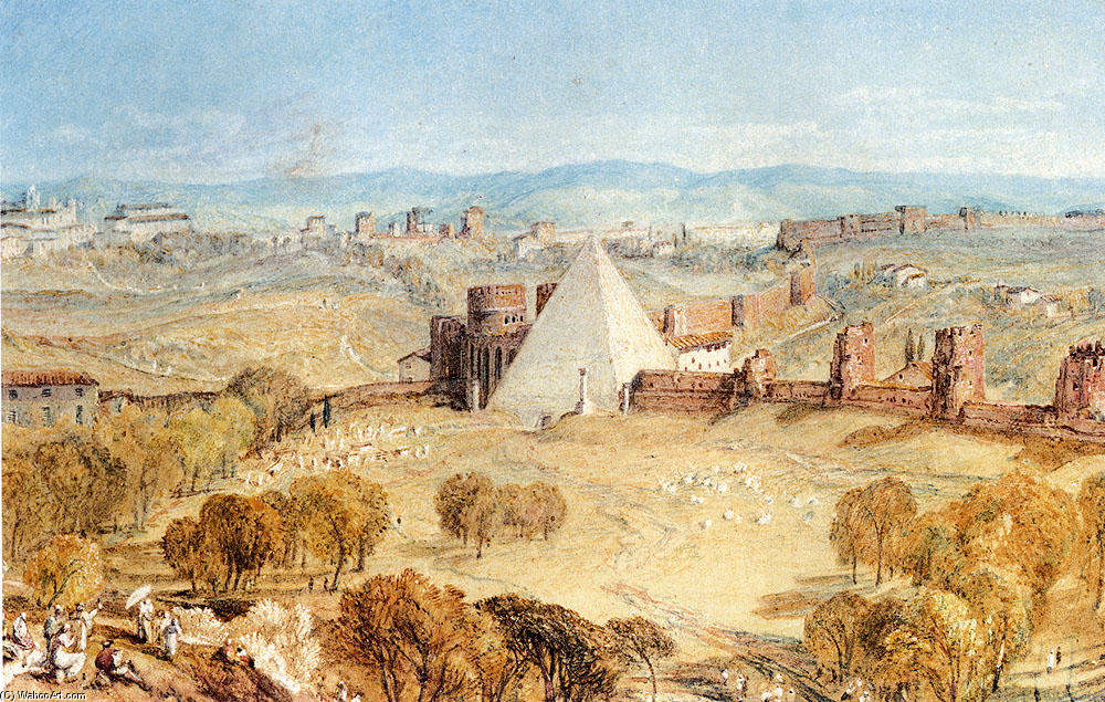 Wikioo.org - The Encyclopedia of Fine Arts - Painting, Artwork by William Turner - Rome From Monte Testaccio