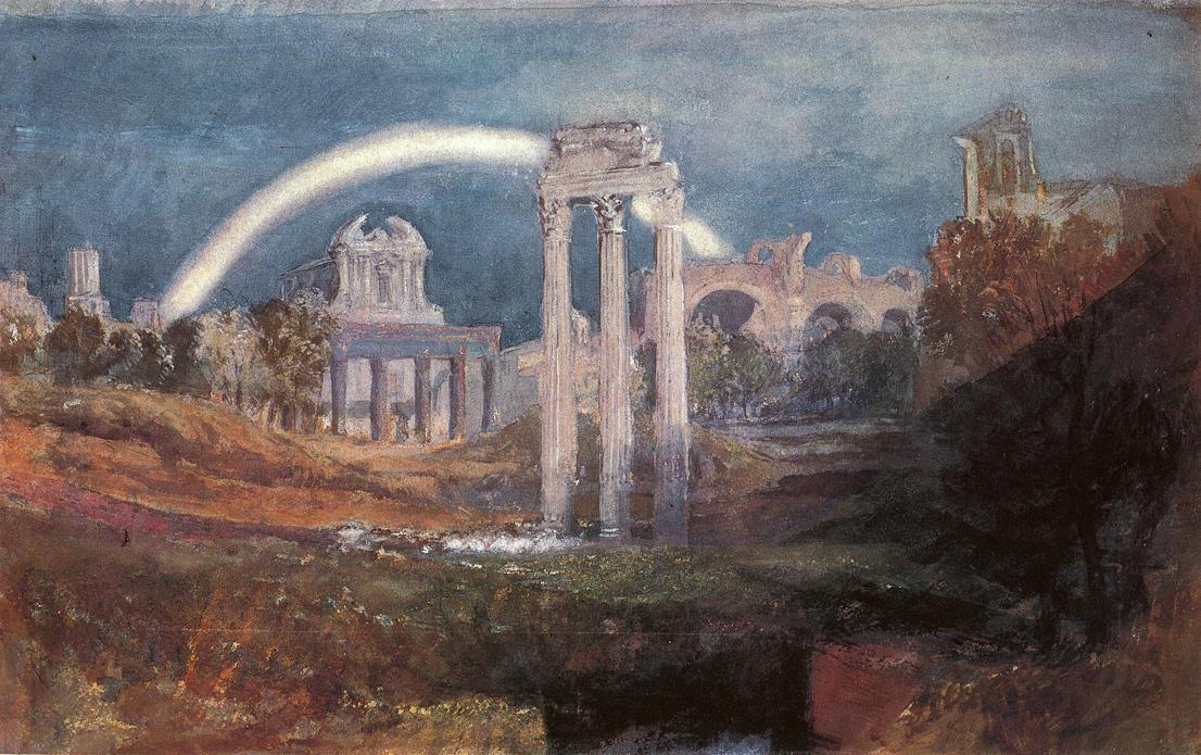 WikiOO.org – 美術百科全書 - 繪畫，作品 William Turner - 罗马 论坛  与  一个  彩虹