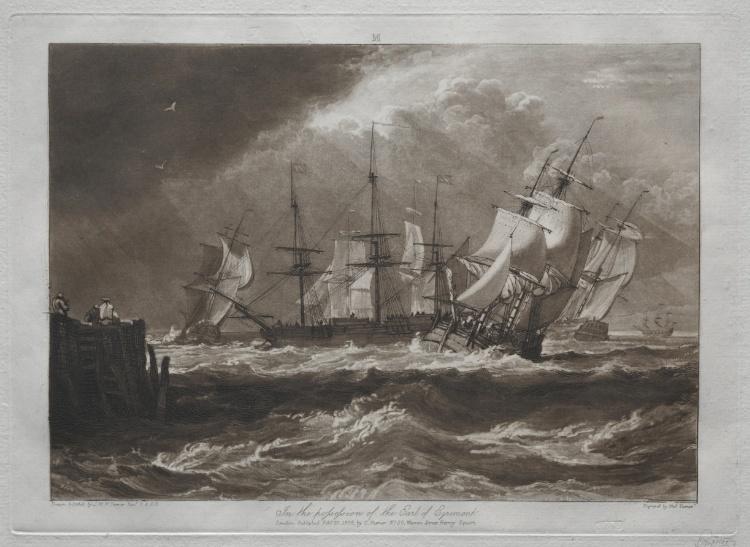 Wikioo.org - สารานุกรมวิจิตรศิลป์ - จิตรกรรม William Turner - Ships in a Breeze