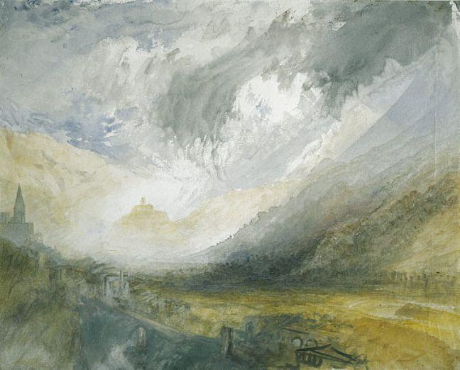 WikiOO.org - Εγκυκλοπαίδεια Καλών Τεχνών - Ζωγραφική, έργα τέχνης William Turner - Sion, Capital of the Canton Valais