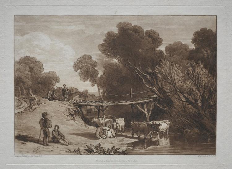 WikiOO.org - 백과 사전 - 회화, 삽화 William Turner - The Bridge and Cows