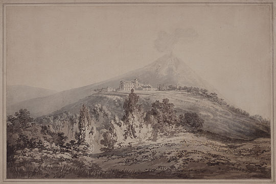 WikiOO.org - Εγκυκλοπαίδεια Καλών Τεχνών - Ζωγραφική, έργα τέχνης William Turner - Vesuvius and the Convent of San Salvatore