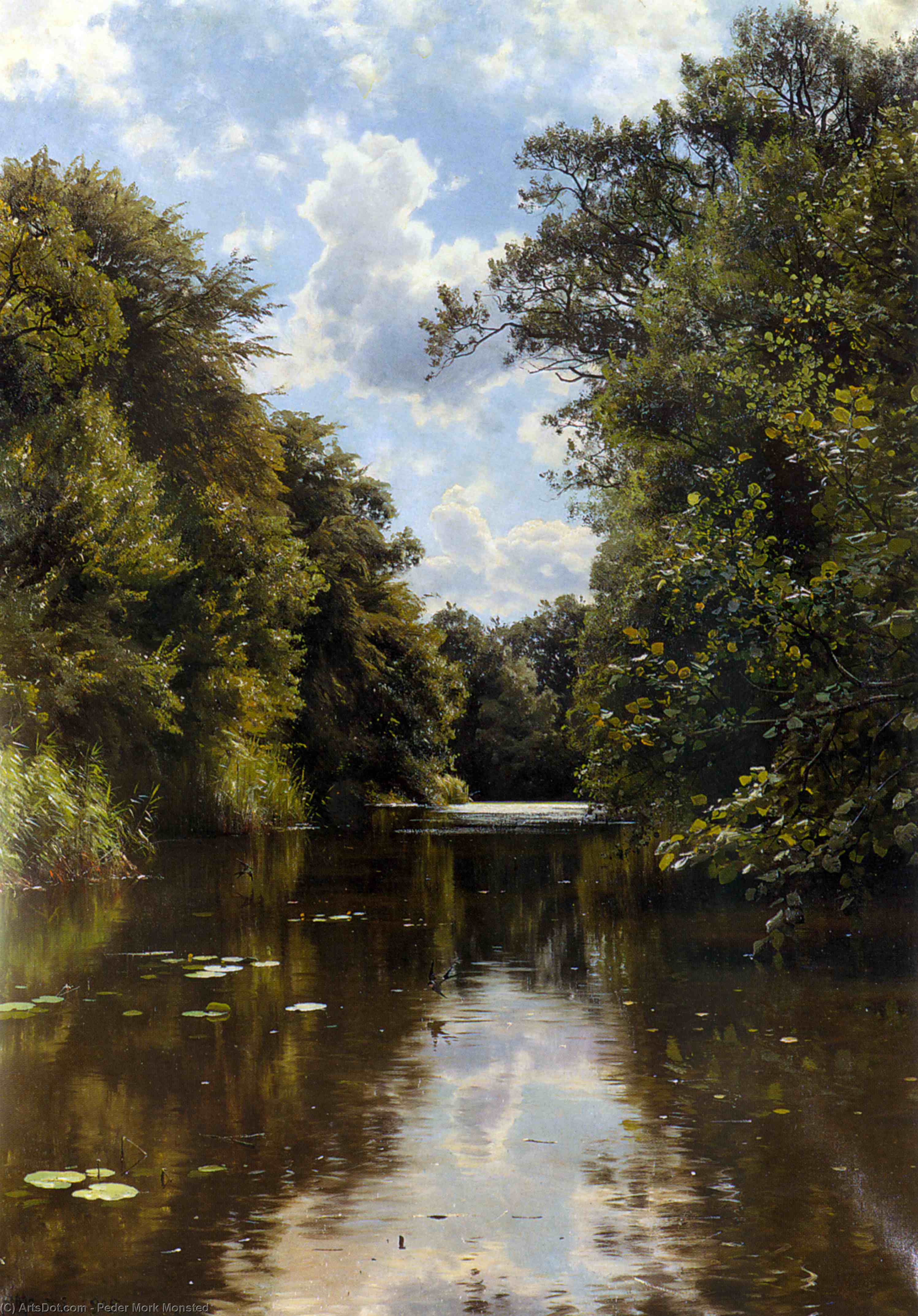 Wikioo.org - The Encyclopedia of Fine Arts - Painting, Artwork by Peder Mork Monsted - A Summer's Day