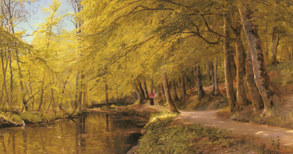 Wikioo.org - The Encyclopedia of Fine Arts - Painting, Artwork by Peder Mork Monsted - An Afternoon Stroll