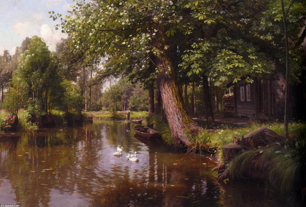 Wikioo.org - The Encyclopedia of Fine Arts - Painting, Artwork by Peder Mork Monsted - Flodbred