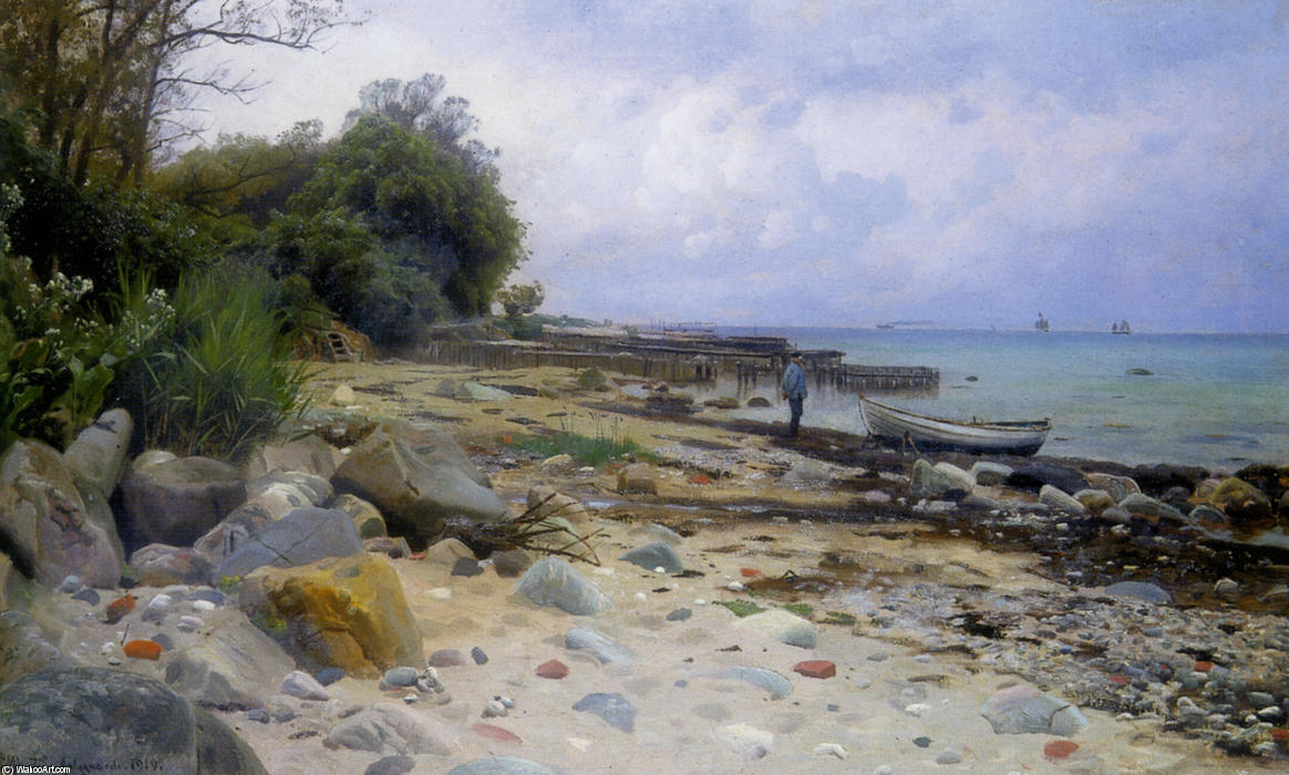 Wikioo.org - The Encyclopedia of Fine Arts - Painting, Artwork by Peder Mork Monsted - Looking Out to Sea