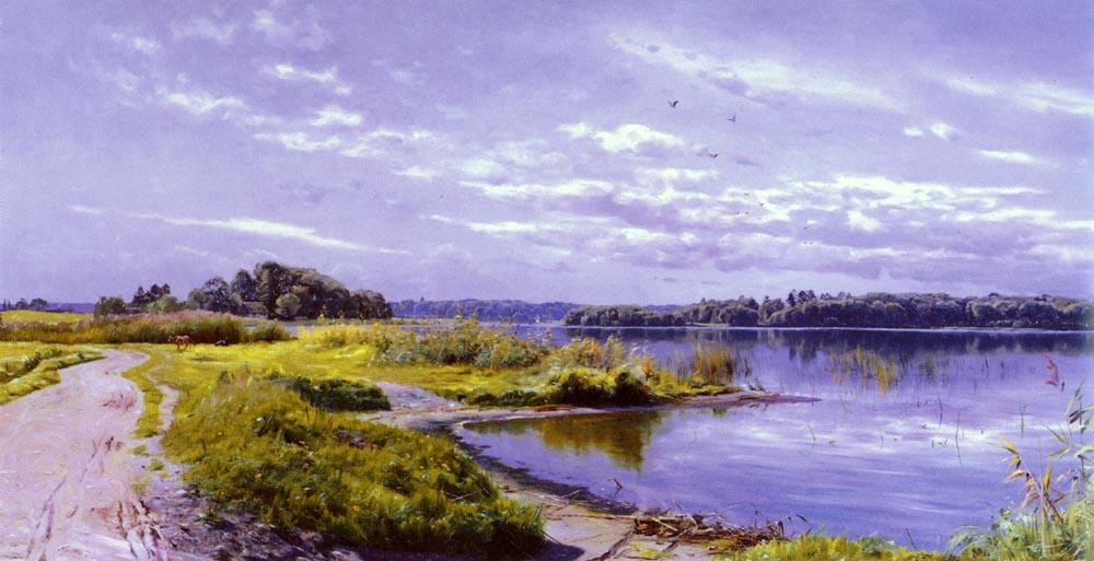 WikiOO.org – 美術百科全書 - 繪畫，作品 Peder Mork Monsted - 河流景观