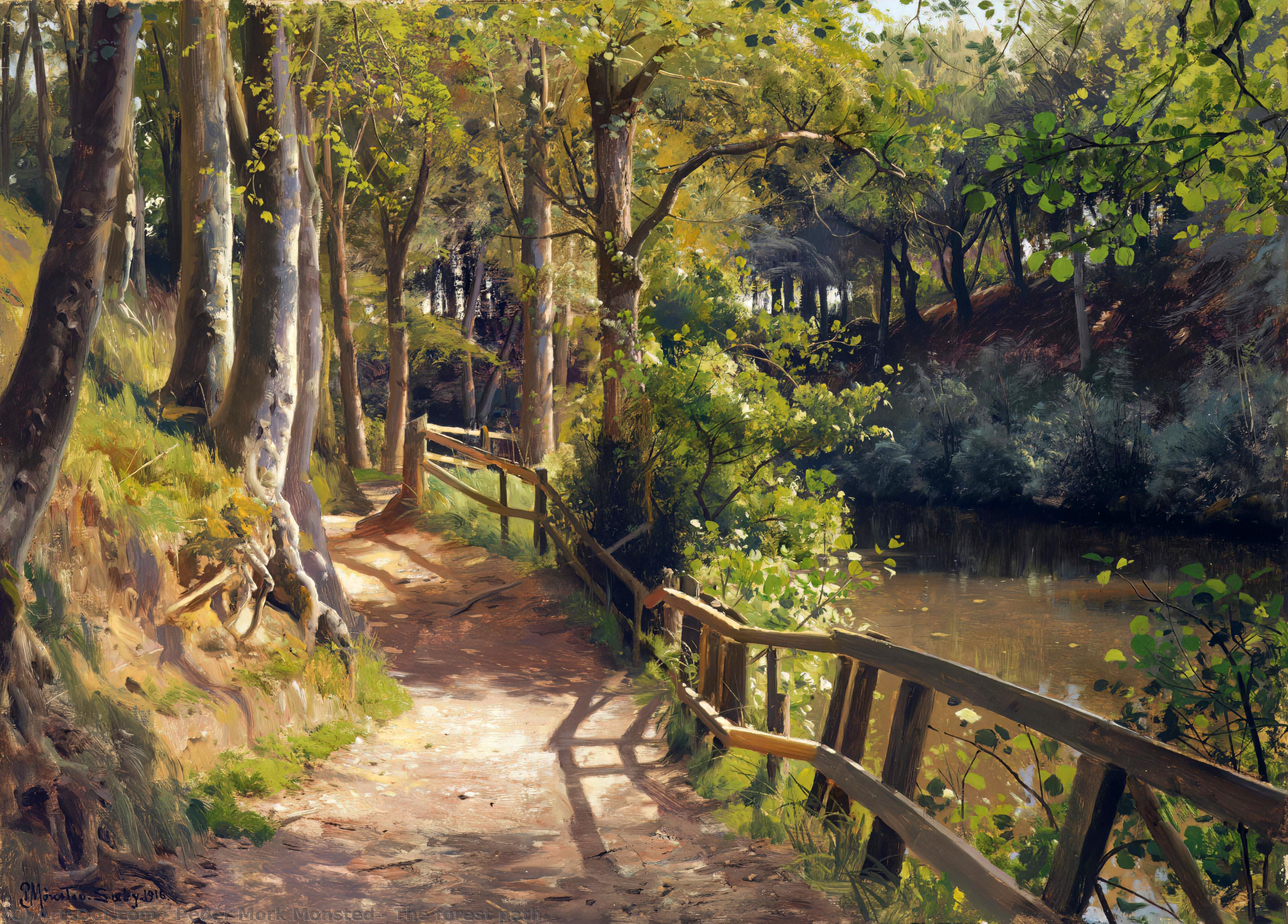 Wikioo.org - The Encyclopedia of Fine Arts - Painting, Artwork by Peder Mork Monsted - The forest path