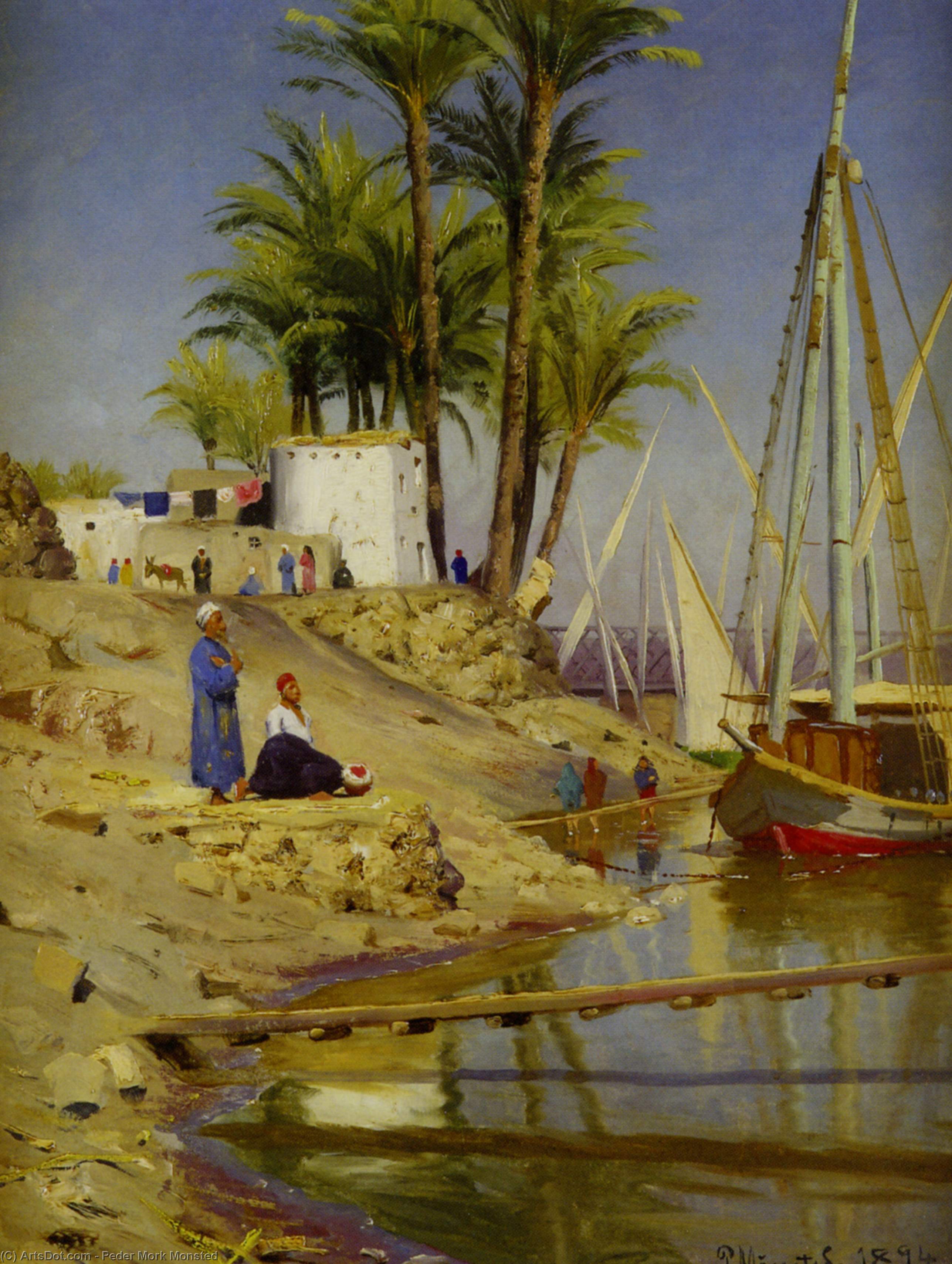 Wikioo.org - The Encyclopedia of Fine Arts - Painting, Artwork by Peder Mork Monsted - View of Cairo