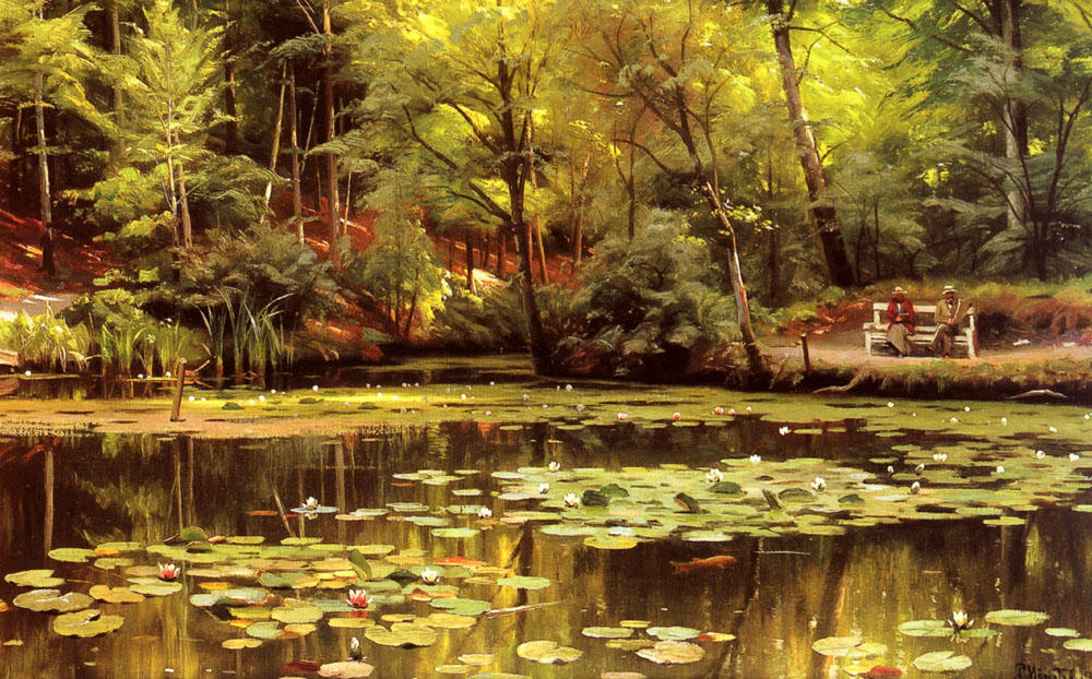 Wikioo.org - The Encyclopedia of Fine Arts - Painting, Artwork by Peder Mork Monsted - Waterlilies