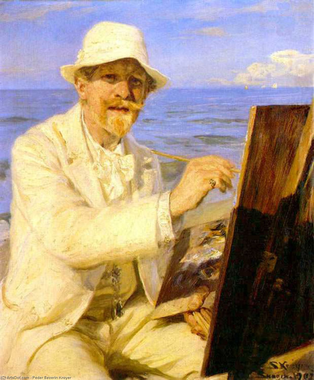Wikioo.org - The Encyclopedia of Fine Arts - Painting, Artwork by Peder Severin Kroyer - Autorretrato del pintor