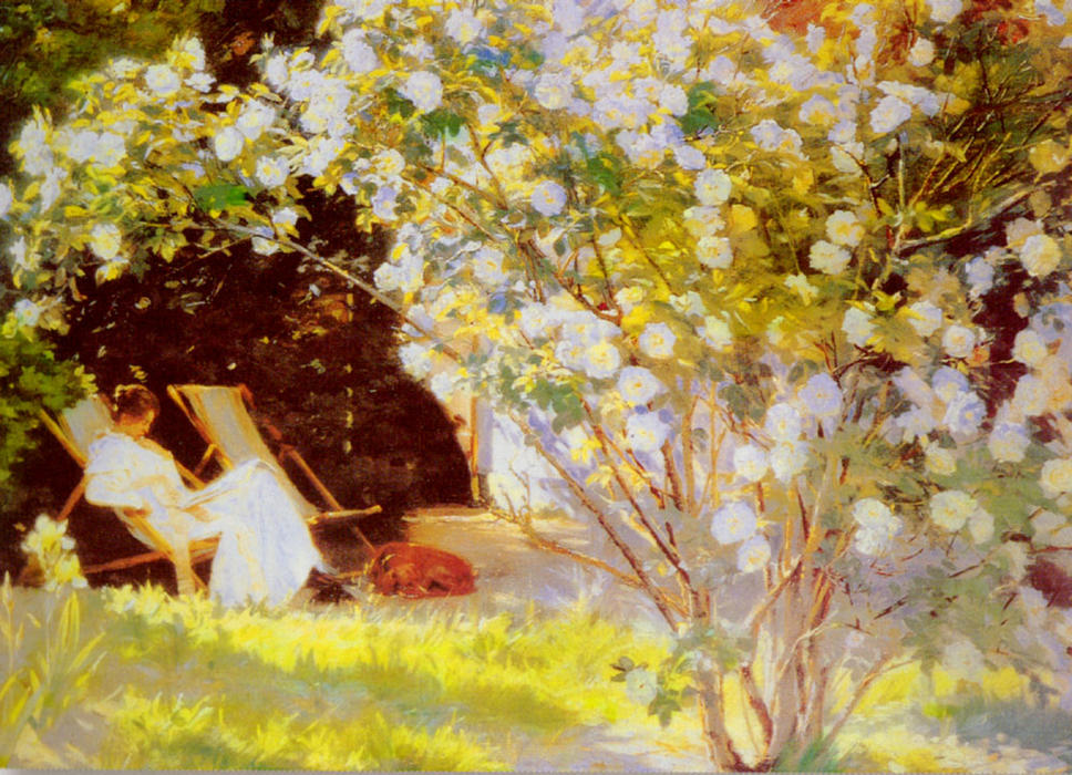 Wikioo.org - The Encyclopedia of Fine Arts - Painting, Artwork by Peder Severin Kroyer - Les Roses