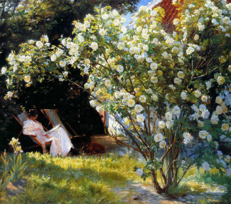 Wikioo.org - The Encyclopedia of Fine Arts - Painting, Artwork by Peder Severin Kroyer - Marie en el jardín 2