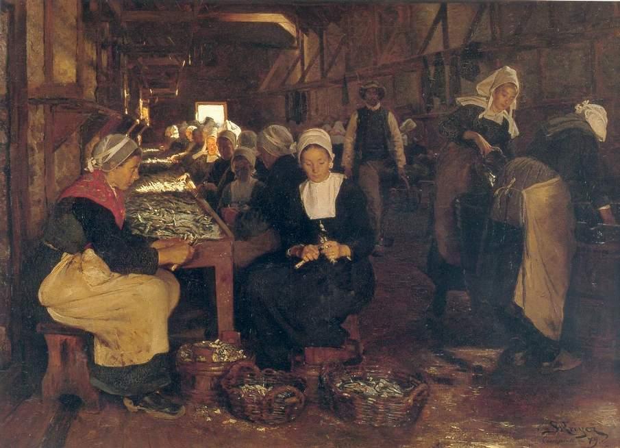 Wikioo.org – La Enciclopedia de las Bellas Artes - Pintura, Obras de arte de Peder Severin Kroyer - Mujeres en Concarneau