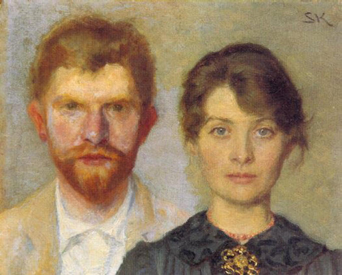 Wikioo.org - The Encyclopedia of Fine Arts - Painting, Artwork by Peder Severin Kroyer - Retrato del matrimonio