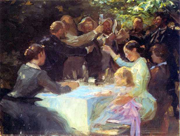 Wikioo.org - The Encyclopedia of Fine Arts - Painting, Artwork by Peder Severin Kroyer - Study for Hip, hip hurra!