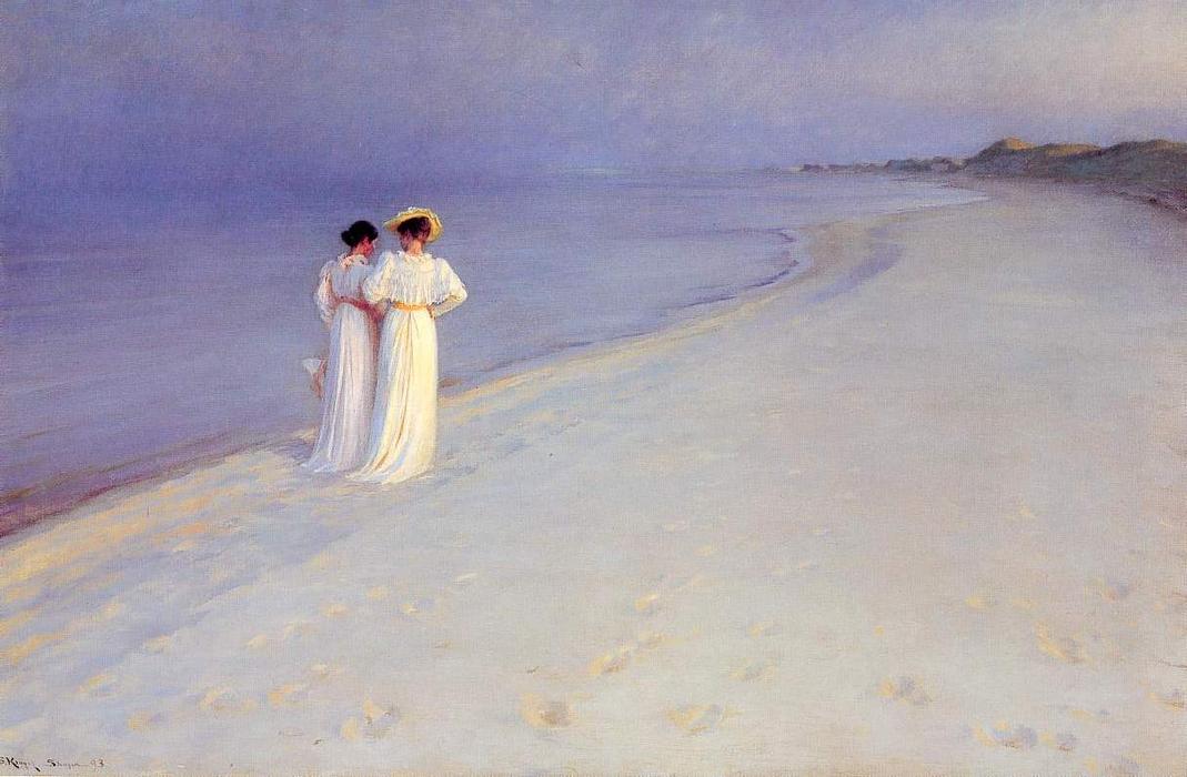 Wikioo.org - The Encyclopedia of Fine Arts - Painting, Artwork by Peder Severin Kroyer - Tade de verano en la playa