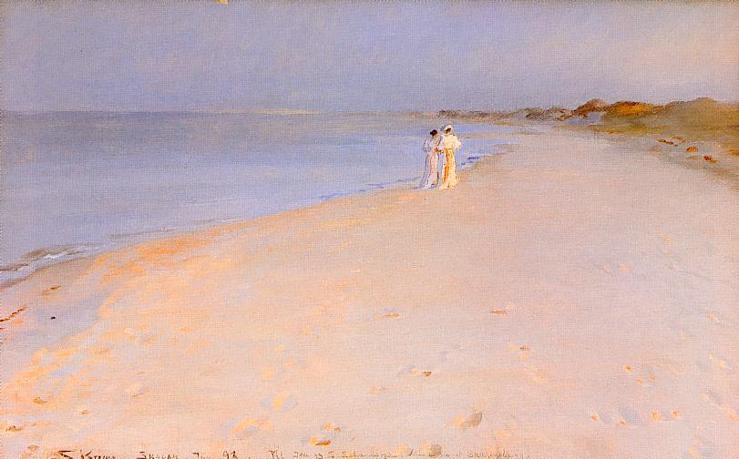 WikiOO.org - Encyclopedia of Fine Arts - Maľba, Artwork Peder Severin Kroyer - Tarde de verano en la playa