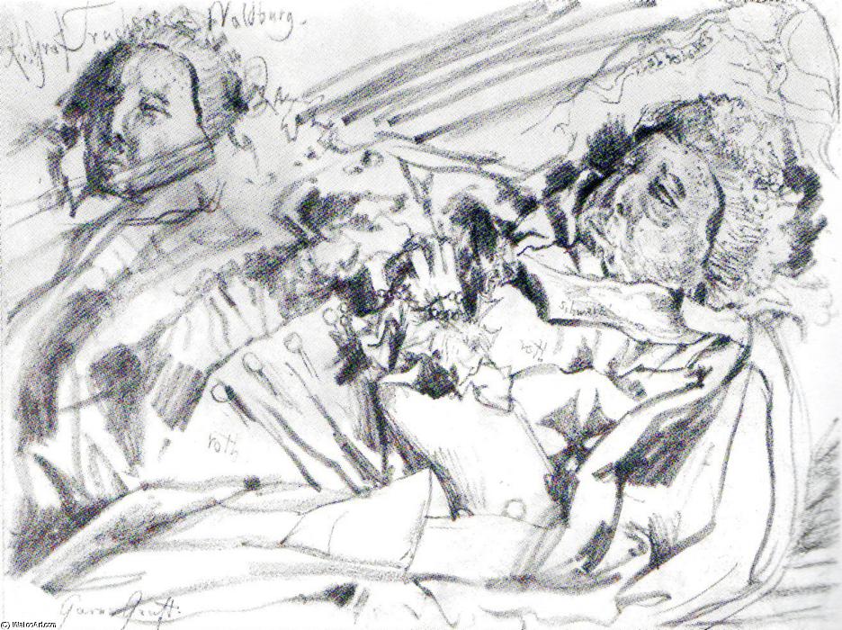 Wikioo.org - The Encyclopedia of Fine Arts - Painting, Artwork by Adolph Menzel - Corpse of the Imperial Count von Waldburg